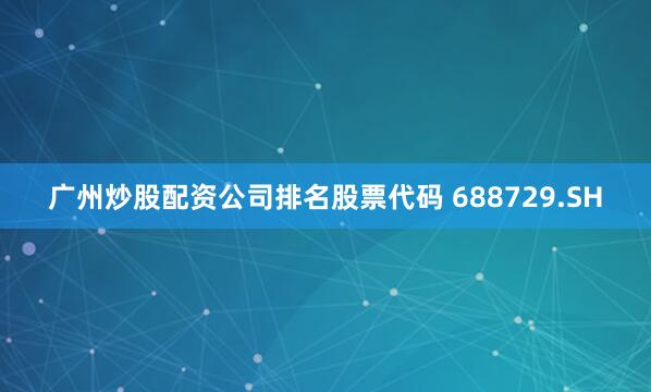广州炒股配资公司排名股票代码 688729.SH